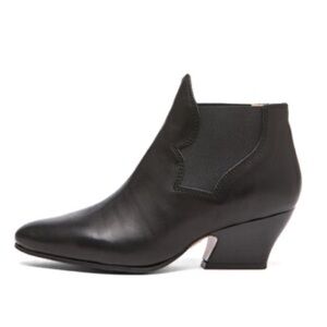 ACNE STUDIOS Alma Western Inspired Leather Ankle Booties in black